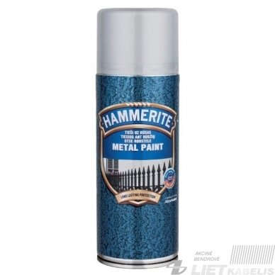 Aerozoliniai metalo dažai Hammerite Hammered, sidabro pilki, 400 ml Aerozoliniai metalo dažai Hammerite Hammered, sidabro pilki, 400 ml