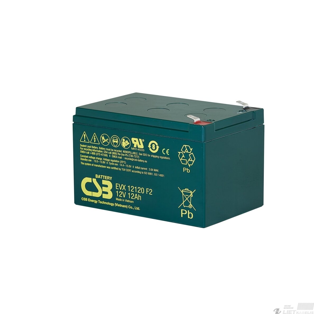Akumuliatorius 12V 12Ah F2 Pb CSB Akumuliatorius 12V 12Ah F2 Pb CSB