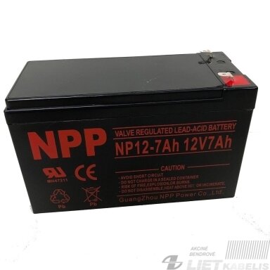 Akumuliatorius NP12-7Ah 12V 7Ah NPP Akumuliatorius NP12-7Ah 12V 7Ah NPP