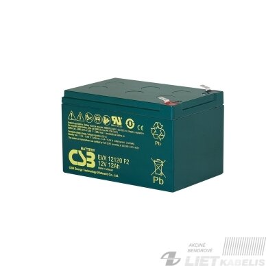 Akumuliatorius 12V 12Ah F2 Pb CSB Akumuliatorius 12V 12Ah F2 Pb CSB