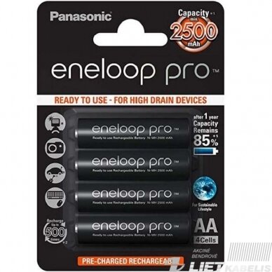 Akumuliatorius AA 1.2V 2500mAh Panasonic Akumuliatorius AA 1.2V 2500mAh Panasonic