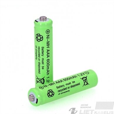 Akumuliatorius AAA 1,2V 600mAh, (saulės šviestuvams), HILGHT Akumuliatorius AAA 1,2V 600mAh, (saulės šviestuvams), HILGHT