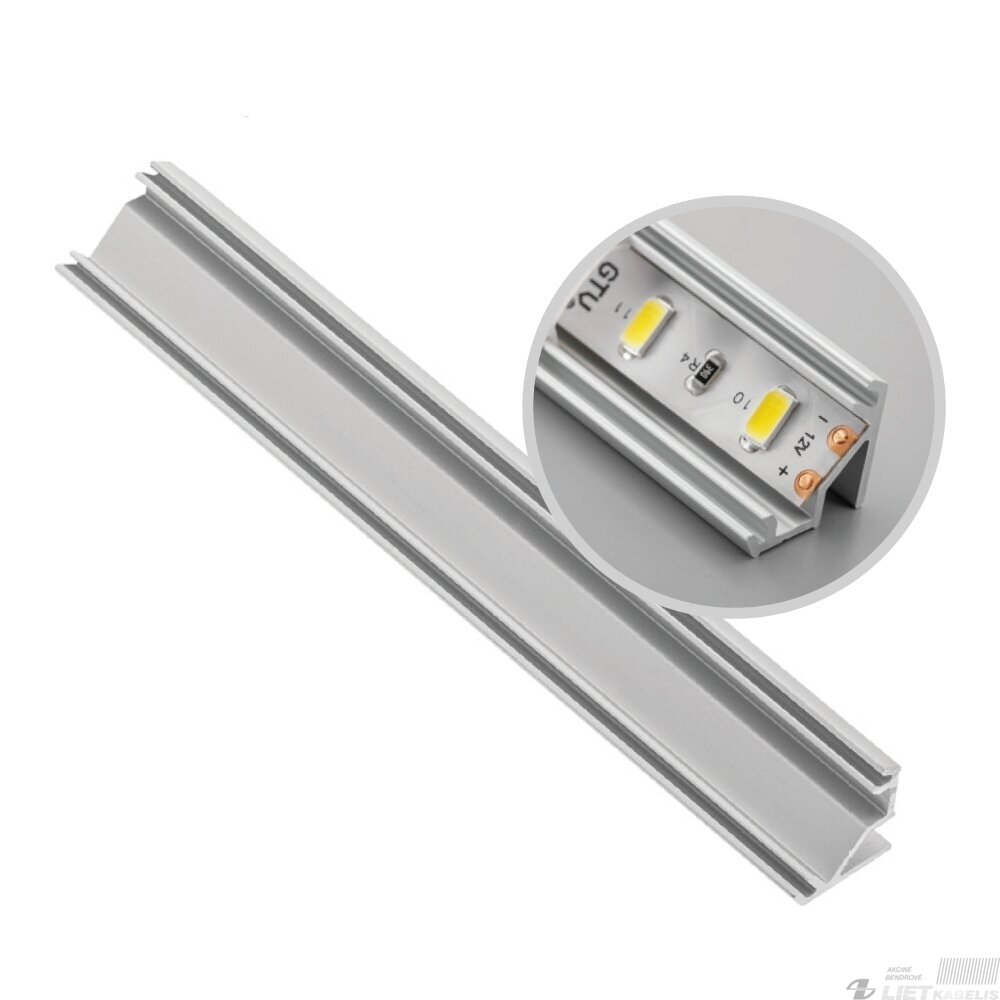 Aliuminis profilis kampinis LED juostoms 2m