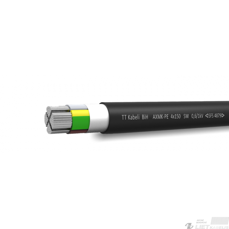 Aliumininis jėgos kabelis  AXMX 4x95mm² RM su XPLE izoliacija AXMX 4x95mm² RM TT Cables
