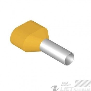 Antgalis gilzė izoliuotas 2x6.0mm² H6,0/22D, geltonas, Weidmuller