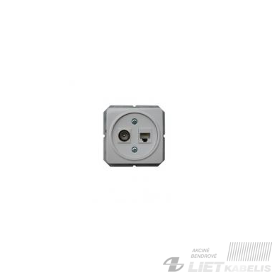 Antenos ir kompiuterio lizdas be rėmelio, TVL/KLRJ45-15e2-02 metalo sp., LX200 Antenos ir kompiuterio lizdas be rėmelio, TVL/KLRJ45-15e2-02 metalo sp., LX200