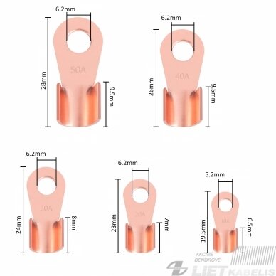 Antgaliai variuoti užspaudžiami OT 10-50A, 70vnt, KST 2 Antgaliai variuoti užspaudžiami OT 10-50A, 70vnt, KST 2