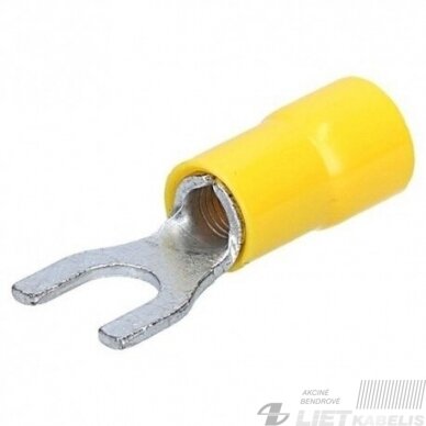 Antgalis šakutė izoliuotas M6 4-6mm² laidui geltonas, BM Antgalis šakutė izoliuotas M6 4-6mm² laidui geltonas, BM