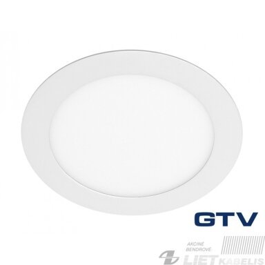 LED šviestuvas Oris plus 13W, 3000K, 1020Lm, IP44, apvalus įleidžiamas, GTV