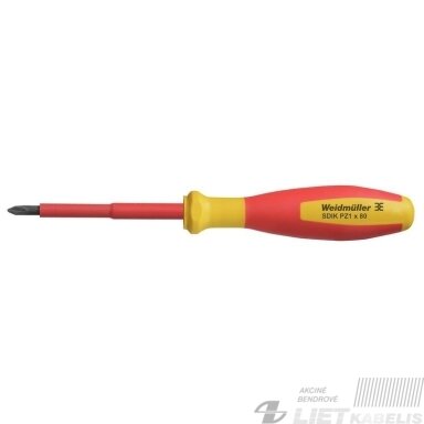 Atsuktuvas kryžminis, PZ1x80mm 1000V Weidmuller Atsuktuvas kryžminis, PZ1x80mm 1000V Weidmuller