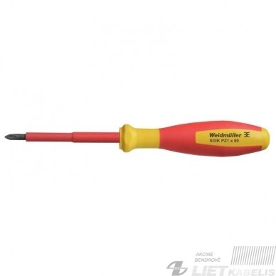 Atsuktuvas kryžminis, PZ1x80mm 1000V Weidmuller Atsuktuvas kryžminis, PZ1x80mm 1000V Weidmuller