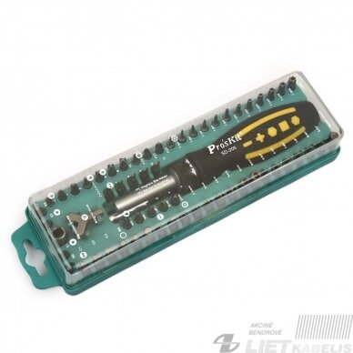 Atsuktuvas SD-205 su antgaliais 62vnt, PROSKIT Atsuktuvas SD-205 su antgaliais 62vnt, PROSKIT