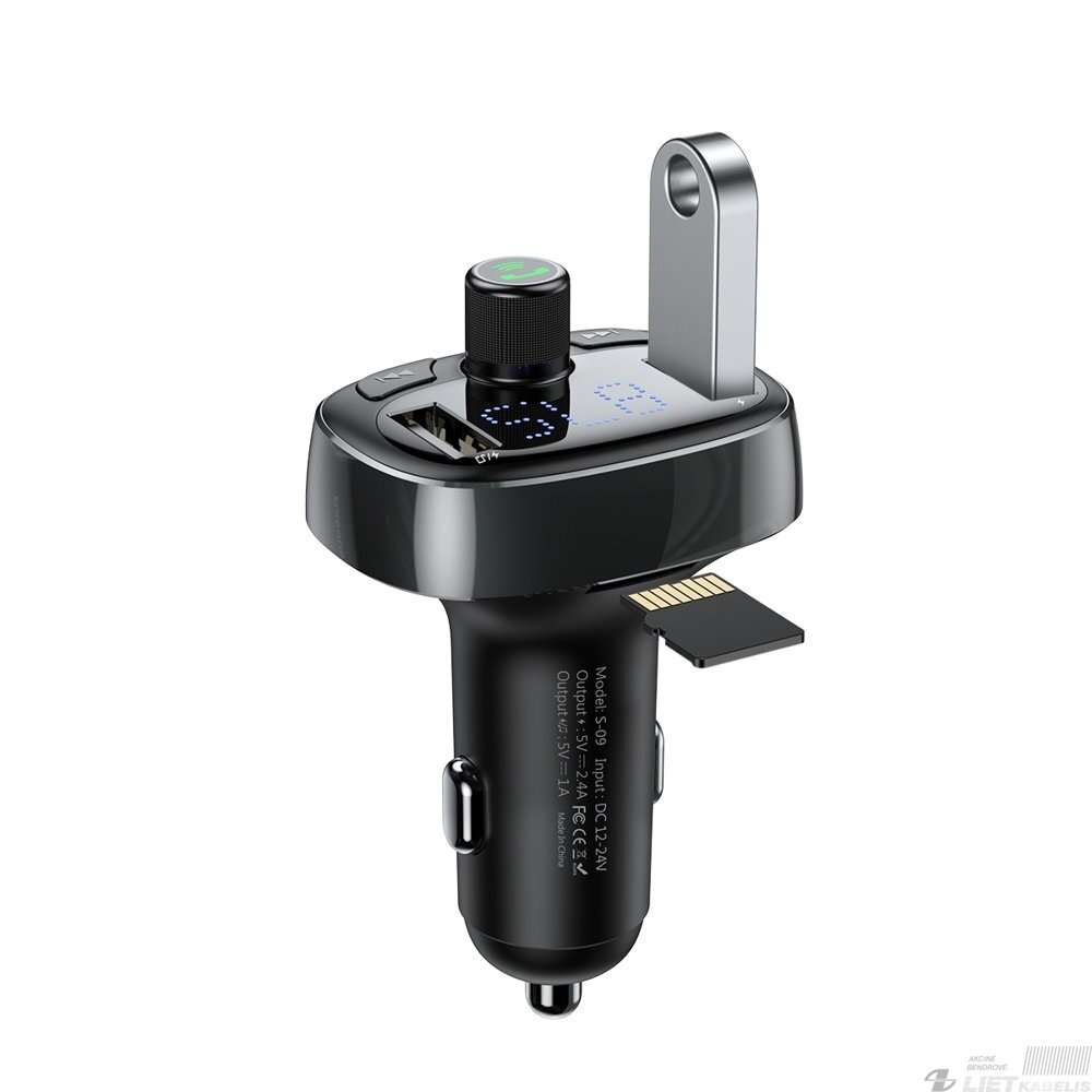 Automobilinis FM moduliatorius 12-24V su "Bluetooth" funkcija, LED indikacija, juodas 1 Automobilinis FM moduliatorius 12-24V su "Bluetooth" funkcija, LED indikacija, juodas 1