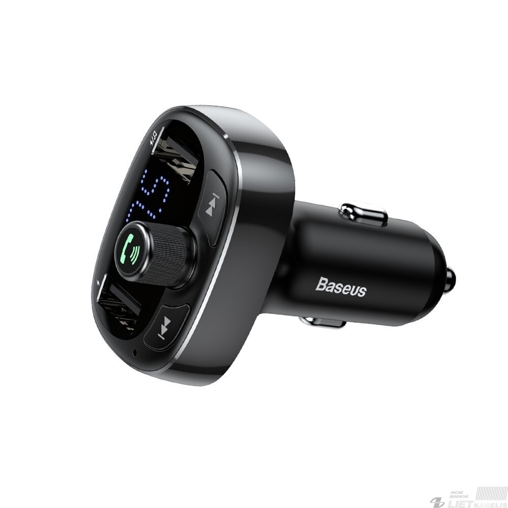 Automobilinis FM moduliatorius 12-24V su "Bluetooth" funkcija, LED indikacija, juodas Automobilinis FM moduliatorius 12-24V su "Bluetooth" funkcija, LED indikacija, juodas