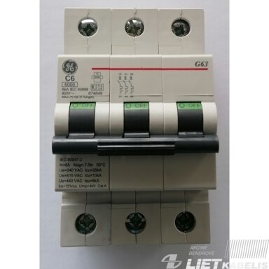 Automatinis jungiklis G60 C6/3 , AEG/GE