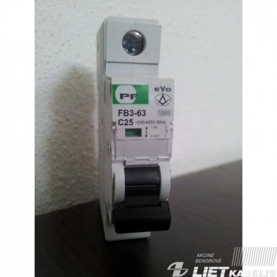 Automatinis jungiklis FB3-63 C25/1 10kA PF Automatinis jungiklis FB3-63 C25/1 10kA PF
