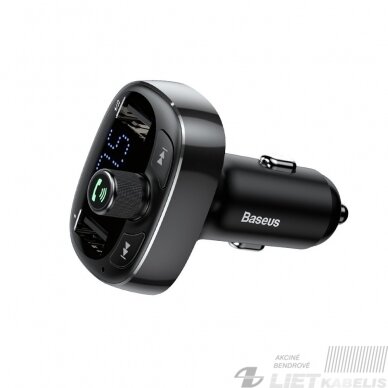 Automobilinis FM moduliatorius 12-24V su "Bluetooth" funkcija, LED indikacija, juodas