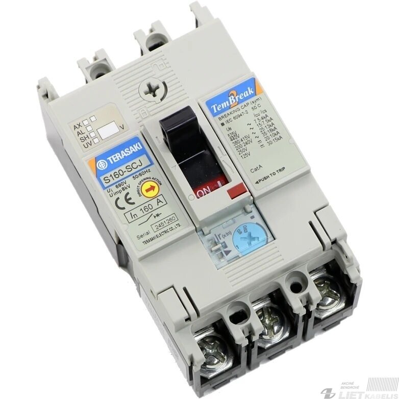 Automatinis jungiklis S160-SCJ 160A, 3P, 25kA, Terasaki Automatinis jungiklis S160-SCJ 160A, 3P, 25kA, Terasaki