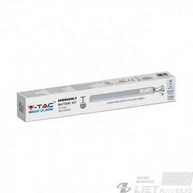 Avarinis akumuliatoriaus komplektas VT-518 LED panėlėms 3h V-TAC 1 Avarinis akumuliatoriaus komplektas VT-518 LED panėlėms 3h V-TAC 1