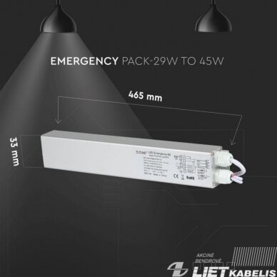 Avarinis akumuliatoriaus komplektas VT-518 LED panėlėms 3h V-TAC 2