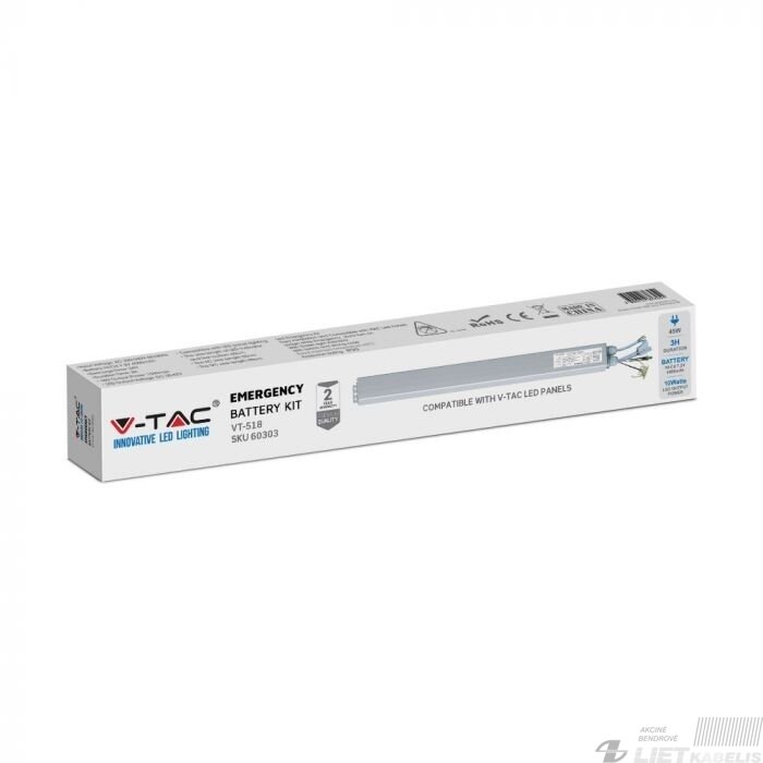 Avarinis akumuliatoriaus komplektas VT-518 LED panėlėms 3h V-TAC 1