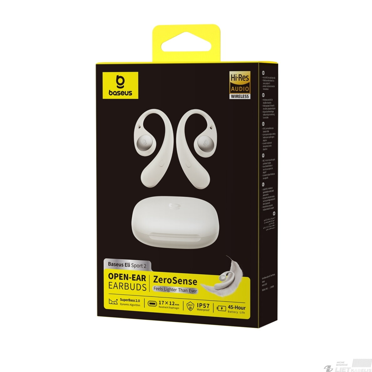 Belaidės Bluetooth 6.0 ausinės Eli Sport 2 su įkrovimo dėklu, baltos