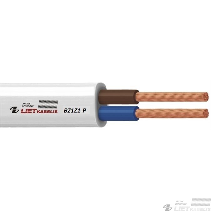 Behalogeninis instaliacinis kabelis BZ1Z1-P 2x1,5 Dca Lietkabelis
