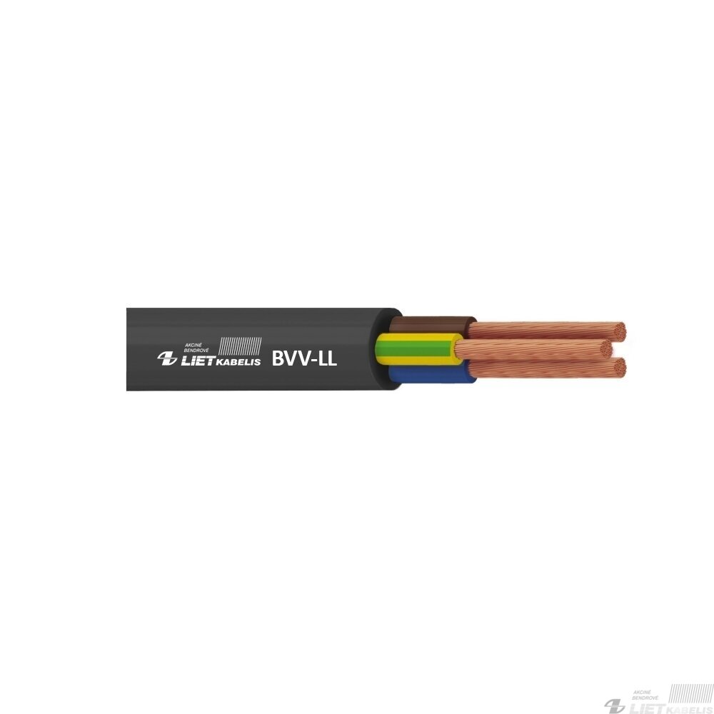 Elektros instaliacijos kabelis, lankstus, apvalus su PVC izoliacija BVV-LL 5G2,5mm² , Lietkabelis Elektros instaliacijos kabelis, lankstus, apvalus su PVC izoliacija BVV-LL 5G2,5mm² , Lietkabelis