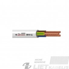 Elektros instaliacijos kabelis, lankstus, apvalus  su PVC izoliacija BVV-LL 2x1,0mm² Lietkabelis