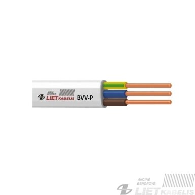Elektros instaliacijos kabelis, monolitas, plokščias BVV-P 2x4,0mm² , Lietkabelis Elektros instaliacijos kabelis, monolitas, plokščias BVV-P 2x4,0mm² , Lietkabelis