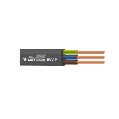 Elektros instaliacijos kabelis, monolitas, plokščias BVV-P 3x2,5mm² Lietkabelis Elektros instaliacijos kabelis, monolitas, plokščias BVV-P 3x2,5mm² Lietkabelis