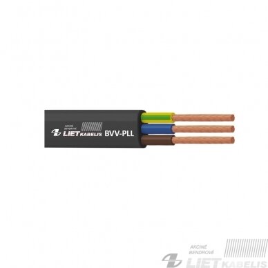 Elektros instaliacijos kabelis, lankstus, plokščias BVV-PLL 2x1,5mm² Lietkabelis
