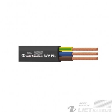 Elektros instaliacijos kabelis, lankstus, plokščias BVV-PLL 2x2,5mm² Lietkabelis Elektros instaliacijos kabelis, lankstus, plokščias BVV-PLL 2x2,5mm² Lietkabelis
