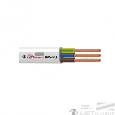 Elektros instaliacijos kabelis, lankstus, plokščias BVV-PLL 3x0,75mm², Lietkabelis Elektros instaliacijos kabelis, lankstus, plokščias BVV-PLL 3x0,75mm², Lietkabelis