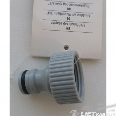 Čiaupo ir žarnos jungtuvas su sriegiu 3/4" Čiaupo ir žarnos jungtuvas su sriegiu 3/4"