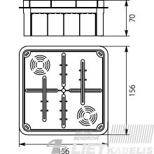 Dėžutė g/k  Pp/t 7 (156 x 156 x 68,5) su dangteliu -Elektro-plast 1