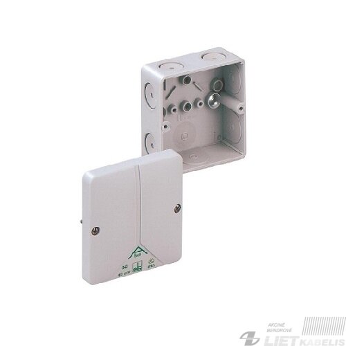 Dėžutė Abox 040-L virštinkinė, 102x102x57mm, IP65 Dėžutė Abox 040-L virštinkinė, 102x102x57mm, IP65