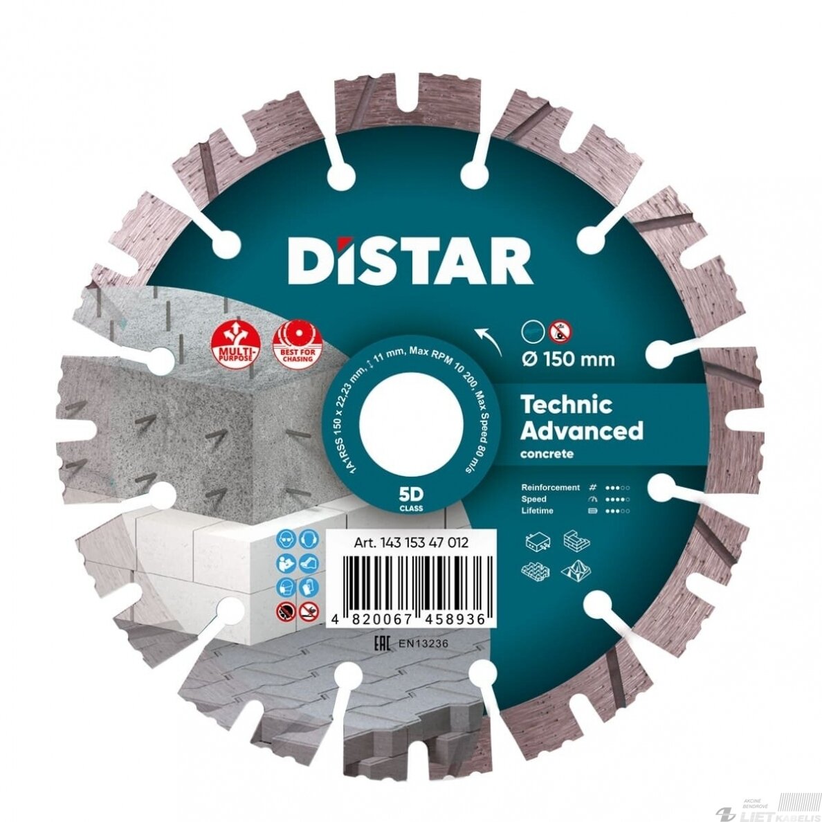 Diskas deimantinis pjovimui 150x22,23 DISTAR