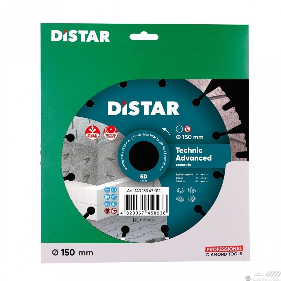 Diskas deimantinis pjovimui 150x22,23 DISTAR 1 Diskas deimantinis pjovimui 150x22,23 DISTAR 1