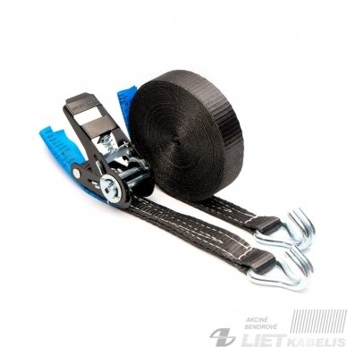 Diržas tvirtinimo su įtempimo mechanizmu 25mm 0.3/4.7m 1 tona, juodas Diržas tvirtinimo su įtempimo mechanizmu 25mm 0.3/4.7m 1 tona, juodas