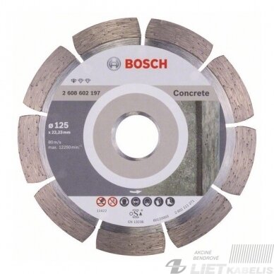 Diskas deimantinis 125x22,23 betonui, BOSCH