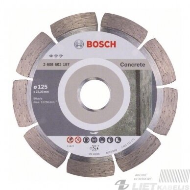 Diskas deimantinis 125x22,23 betonui, BOSCH Diskas deimantinis 125x22,23 betonui, BOSCH