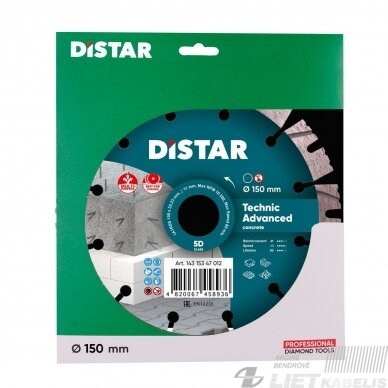 Diskas deimantinis pjovimui 150x22,23 DISTAR 1