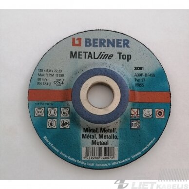 Diskas šlifavimo Metal Line 125x6x22,3  EN12413, BERNER