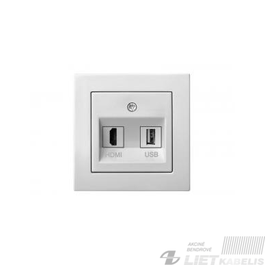 Duomenų perdavimo lizdas HDMI+USB-002-01 be rėmelio Alfa Duomenų perdavimo lizdas HDMI+USB-002-01 be rėmelio Alfa