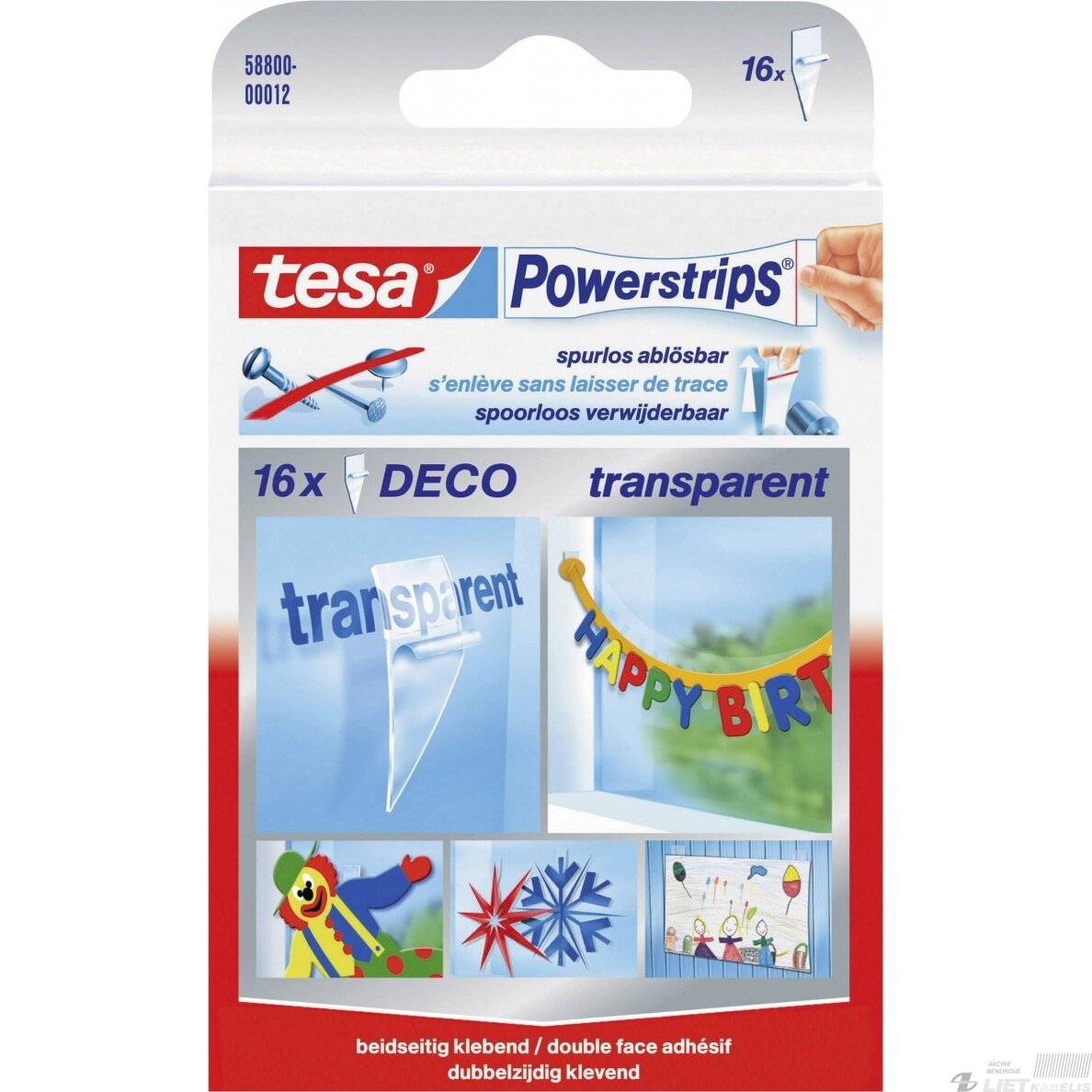 Dvipusės lipnios juostelės Powerstrips Deco 16 vnt. Tesa Dvipusės lipnios juostelės Powerstrips Deco 16 vnt. Tesa