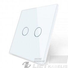 Dvipolė sensorinė stiklo panelė, balta, SPRING