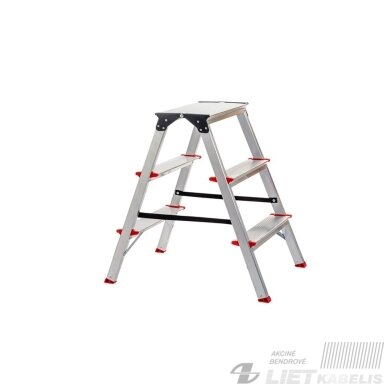 Dvipusės kopėčios, 3 laiptų, max150kg CO4CNP/03 Haushalt