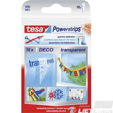 Dvipusės lipnios juostelės Powerstrips Deco 16 vnt. Tesa