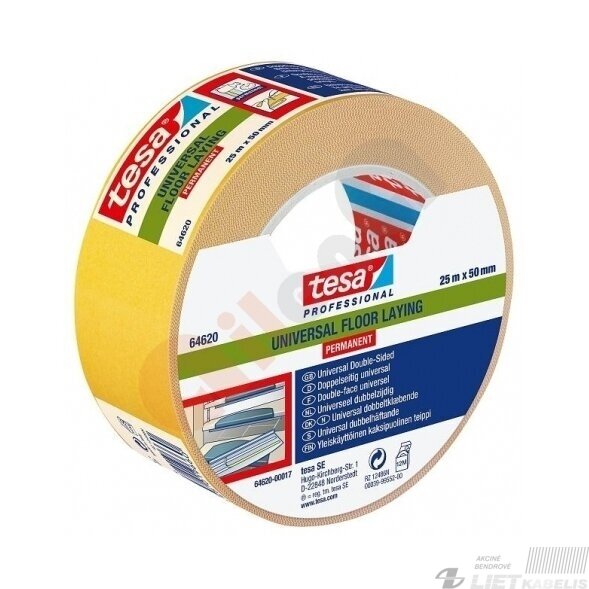 Dvipusio lipnumo juosta 64620 10m x 50mm Tesa Dvipusio lipnumo juosta 64620 10m x 50mm Tesa